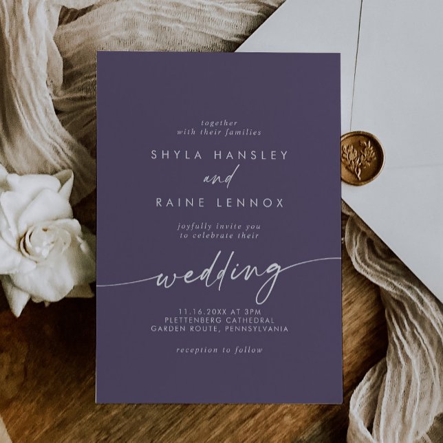 Invitation Boho Chic Plum Purple Mariage (Créateur téléchargé)