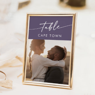 Invitation Boho Chic Plum Purple Numéros de tableau photo