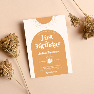 Invitation Boho Chic Ray of Sunshine Premier anniversaire