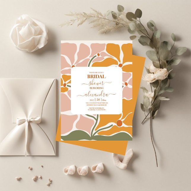 Invitation Boho Chic Retro Floral Mariage (Créateur téléchargé)