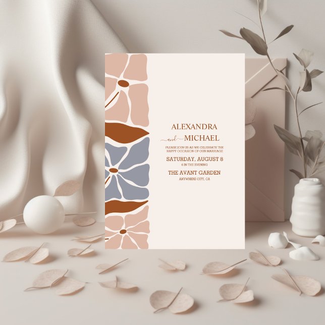 Invitation Boho Chic Retro Floral Mariage (Créateur téléchargé)