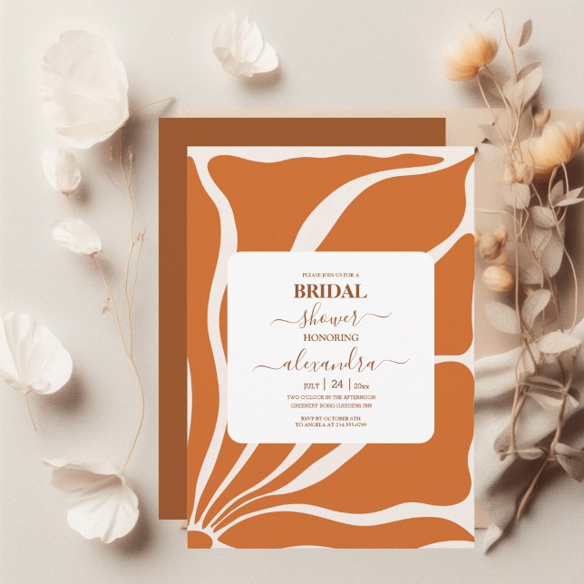 Invitation Boho Chic Retro Floral Mariage (Créateur téléchargé)