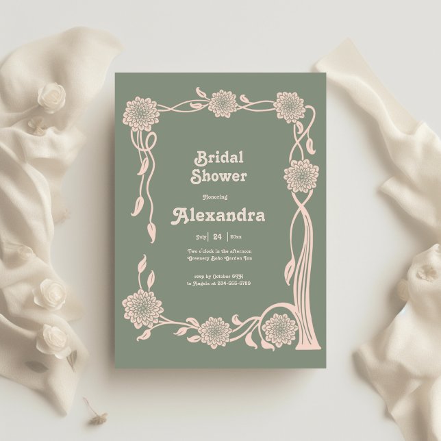 Invitation Boho Chic Rétro Floral Mariage Shower (Créateur téléchargé)