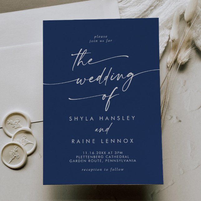Invitation Boho Chic Royal Blue Le Mariage de (Créateur téléchargé)