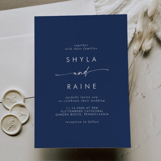 Invitation Boho Chic Royal Blue Mariage Décontracté (Créateur téléchargé)