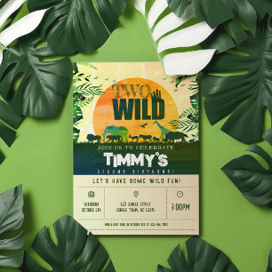 Invitation Boho Chic Safari Animaux Deux Wild 2e Anniversaire