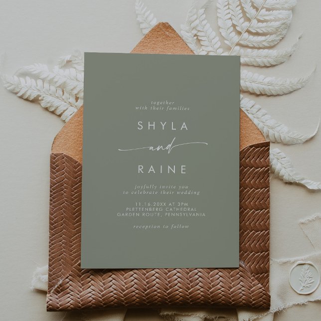 Invitation Boho Chic Sage Vert Mariage Décontracté (Créateur téléchargé)