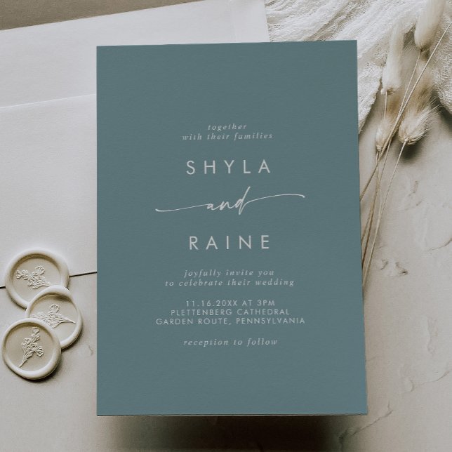 Invitation Boho Chic Seafoam Turquoise Mariage Décontracté (Créateur téléchargé)