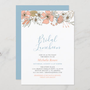 Invitation Boho Chic Spring Floral Bridal Luncheon Douche Inv