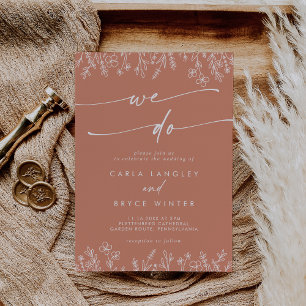 Invitation Boho Chic Terracotta Fleur Sauvage Nous Nous Mario