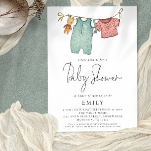 Invitation Boho Chic Vêtements en ligne Baby shower