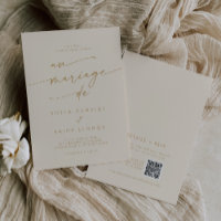 Boho Chic Vintage Gold QR Code Mariage français