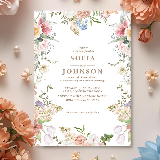 Invitation Boho Chic Wildflower Spring Garden Wedding (Créateur téléchargé)