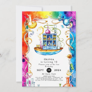 Invitation Boho Children's Science Scientist Birthday