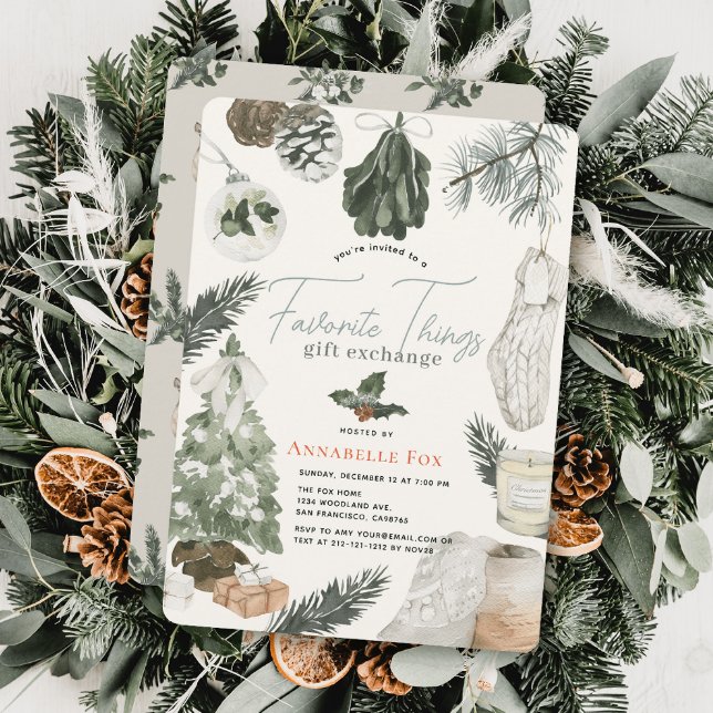 Invitation Boho Choses favorites Échange de cadeaux Vacances (Créateur téléchargé)