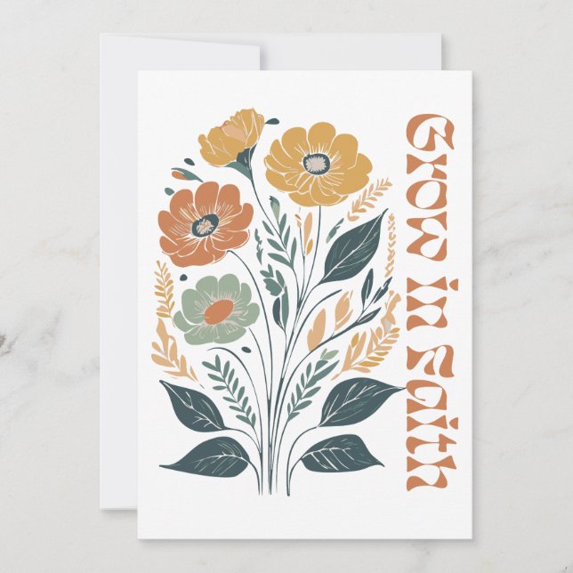 Invitation Boho Chrétien Inspirationnel Grandir dans la Foi (Devant)