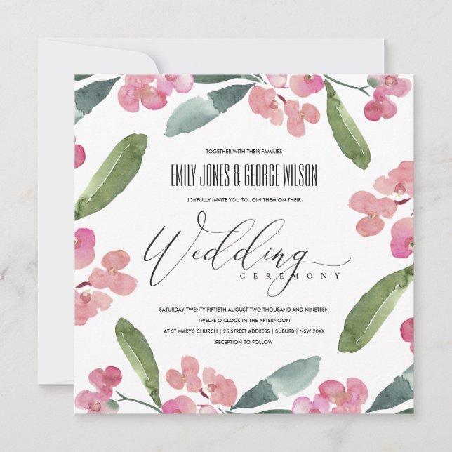 INVITATION BOHO CHRIST ROSE THORI CACTI MARIAGE DE CHÂSSIS (Devant)