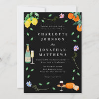 Boho Citron & Vin Mariage Noir & Blanc