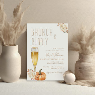 Invitation Boho Citrouille Brunch et Bubbly Fête des mariées