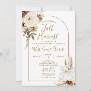 Invitation Boho Citrouille de récolte d'automne, communauté d