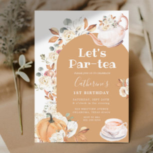 Invitation Boho Citrouille Par tea Anniversaire Tea Party Gir