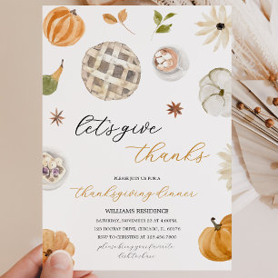 Invitation Boho Citrouille Rendons Grâce