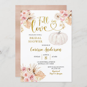 Invitation Boho Citrouille Tombe Dans L'Amour Nuptiale Douche