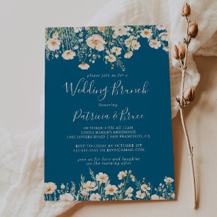 Invitation Boho classique Blush Fleur sauvage Mariage Brunch