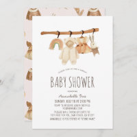 Boho Clothesline Girl Baby shower virtuel