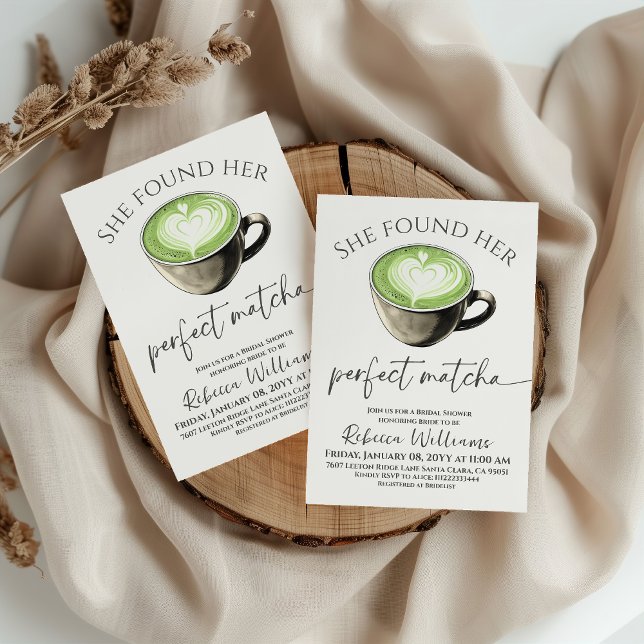 Invitation Boho Coffee Green Perfect Matcha Enterrement de Vi (Créateur téléchargé)