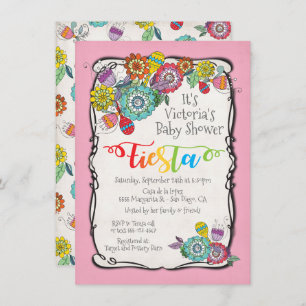 Invitation Boho coloré Floral mexicaine Fiesta Baby shower
