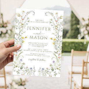 Invitation Boho Colorful Meadow Fleur sauvage Mariage de la c