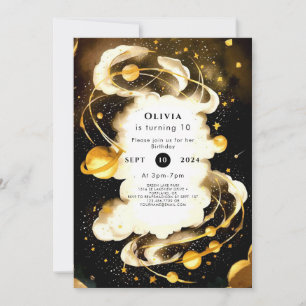 Invitation Boho Comet Space Anniversaire