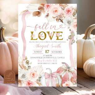 Invitation Boho Coquette Citrouille rose Fête des mariées