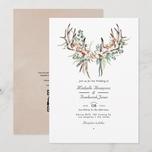 Invitation Boho Cotton et Eucalyptus Boho Mariage Photo Invi