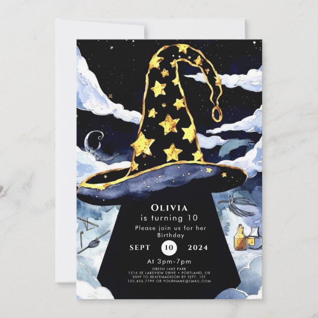 Invitation Boho Custom Magic Wizard Anniversaire (Devant)