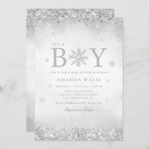 Invitation Boho Cute Aquarelle Bleu C'est un Baby shower garç