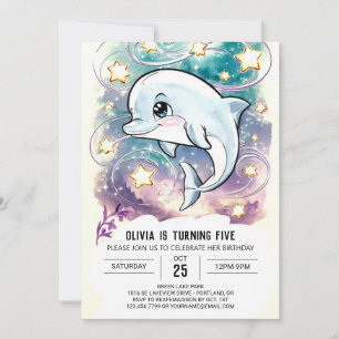 Invitation Boho Cute Les Enfants Dauphin Anniversaire