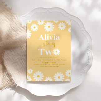 Invitation Boho Daisy Deux Floral Golden Bohemian 2e Annivers