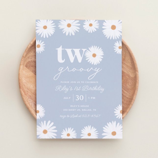 Invitation Boho Daisy Deux Super fête du 2ème anniversaire (Créateur téléchargé)