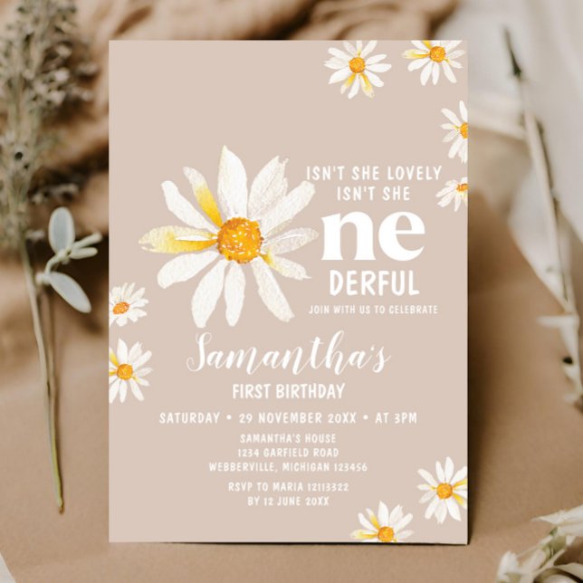 Invitation Boho Daisy Flowers n'est-elle pas merveilleux anni (Créateur téléchargé)
