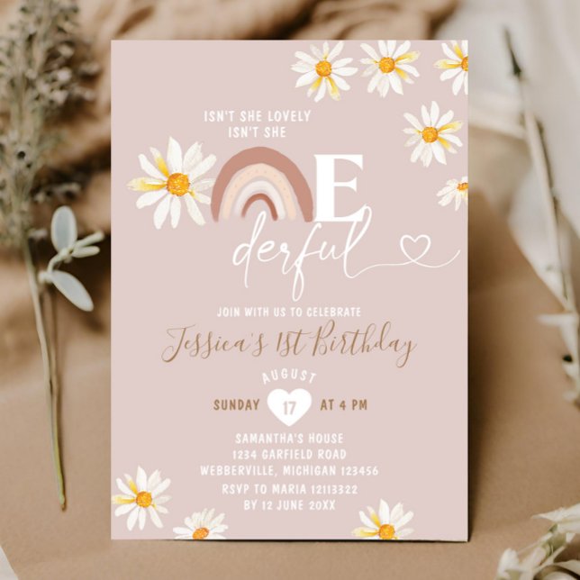 Invitation Boho Daisy Flowers n'est-elle pas merveilleux anni (Créateur téléchargé)