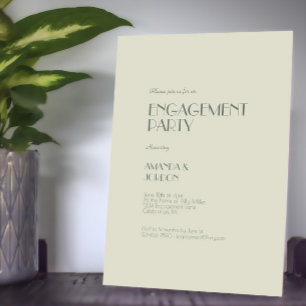 Invitation Boho Deco d'automne Cream Engagement Party