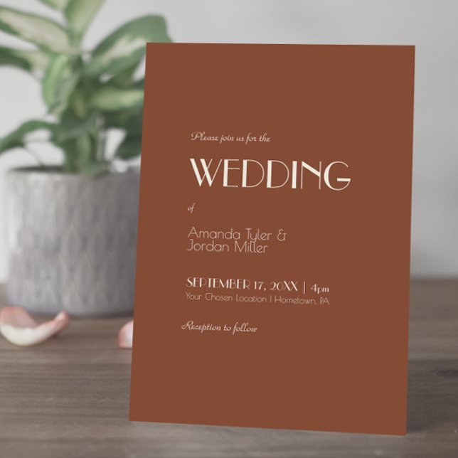 Invitation Boho Deco d'automne | Rouille tout en un Mariage (Créateur téléchargé)