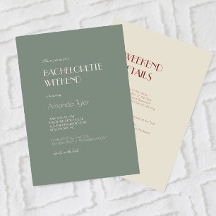 Invitation Boho Deco d'automne Sage Green Bachelorette Week