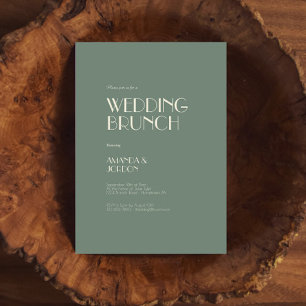 Invitation Boho Deco d'automne Sage Green Mariage Brunch