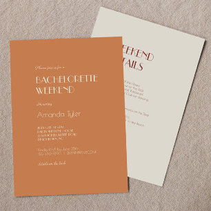 Invitation Boho Deco d'automne   Terracotta Bachelorette Week