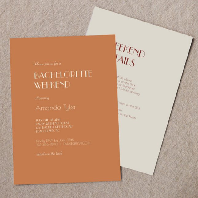 Invitation Boho Deco d'automne | Terracotta Bachelorette Week (Créateur téléchargé)