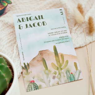 Invitation Boho Desert Cactus Arizona Destination Mariage