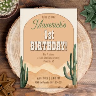 Invitation Boho Desert Cactus Southwestern Anniversaire Party